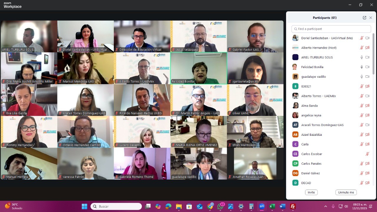 La UAS fortalece la educación virtual al participar en el XVI Coloquio Nacional de Educación Media Superior a Distancia