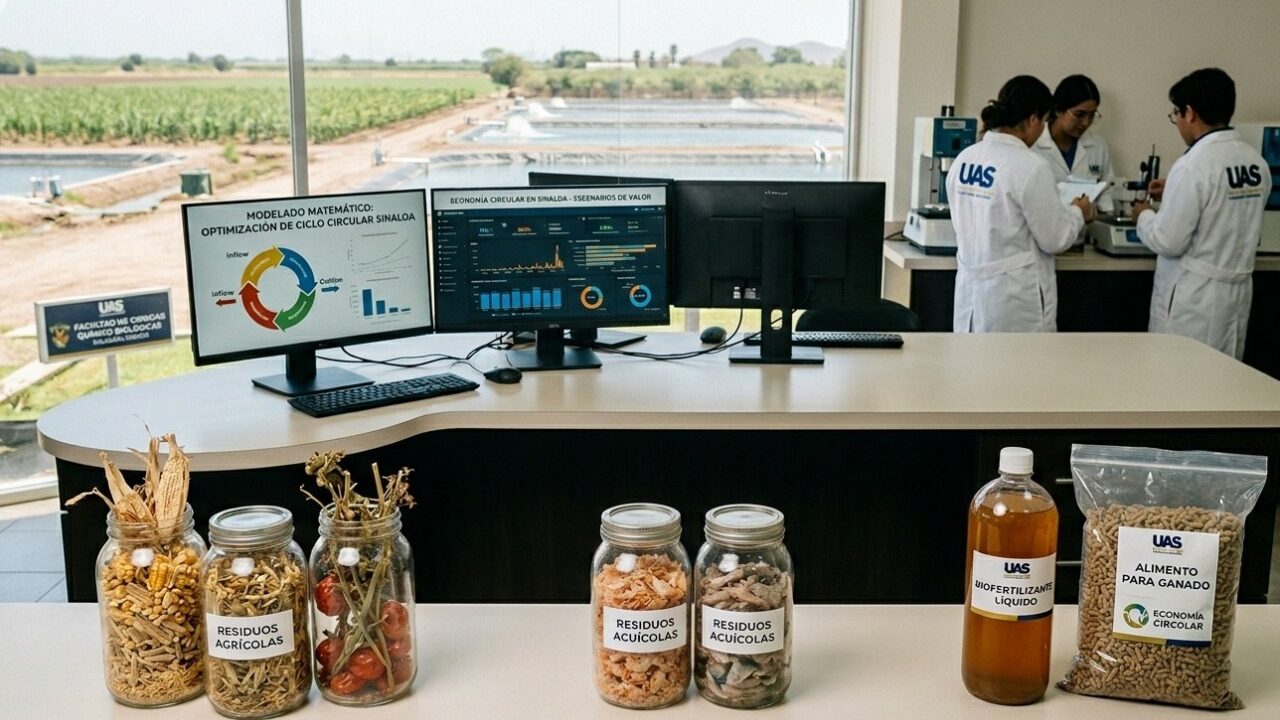 Investigadora propone el uso de modelos matemáticos para impulsar la economía circular en Sinaloa; transformar residuos agrícolas y acuícolas en insumos de valor
