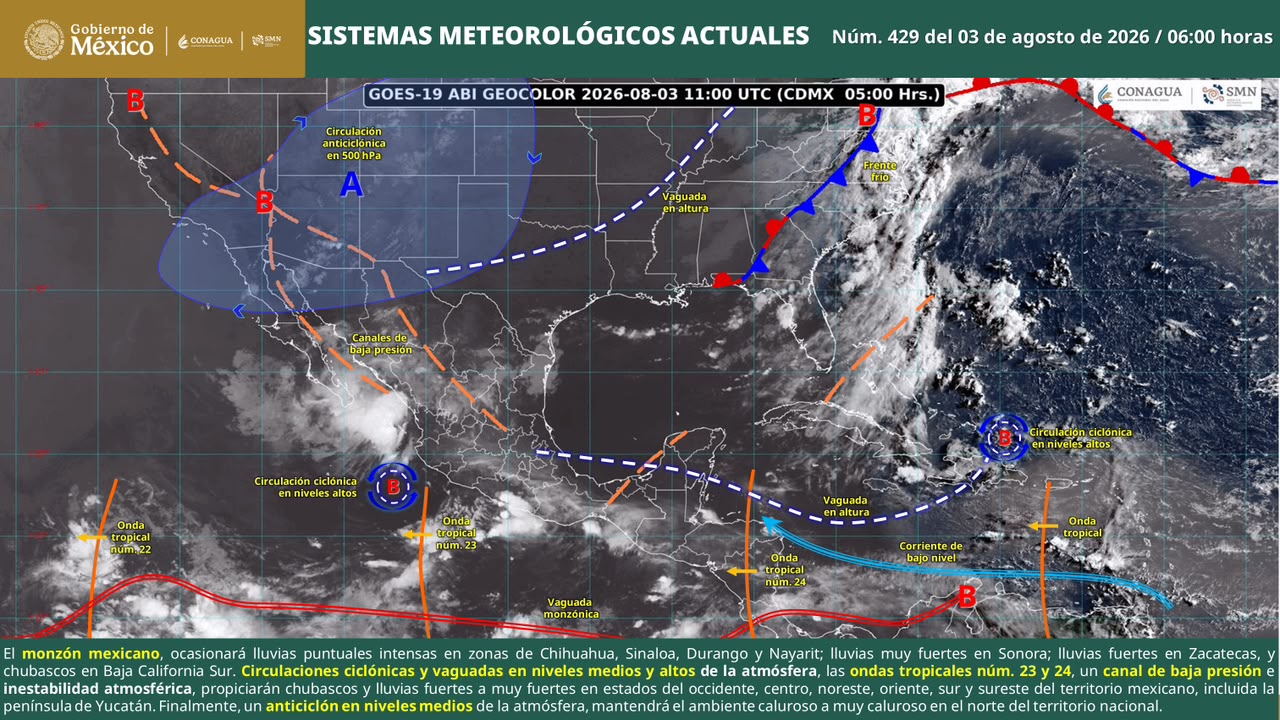 Aumenta la probabilidad de lluvias en Sinaloa durante las próximas horas