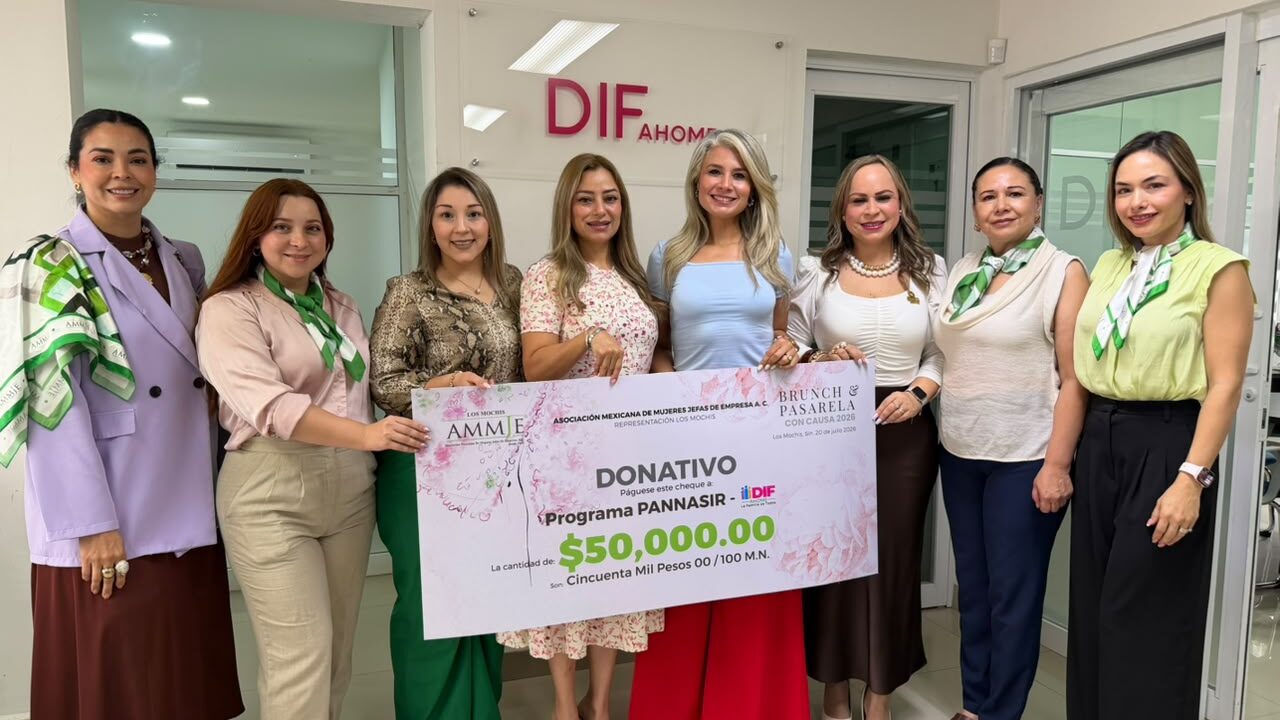 AMMJE Los Mochis entrega donativo al DIF Ahome para apoyar a niñas, niños y adolescentes