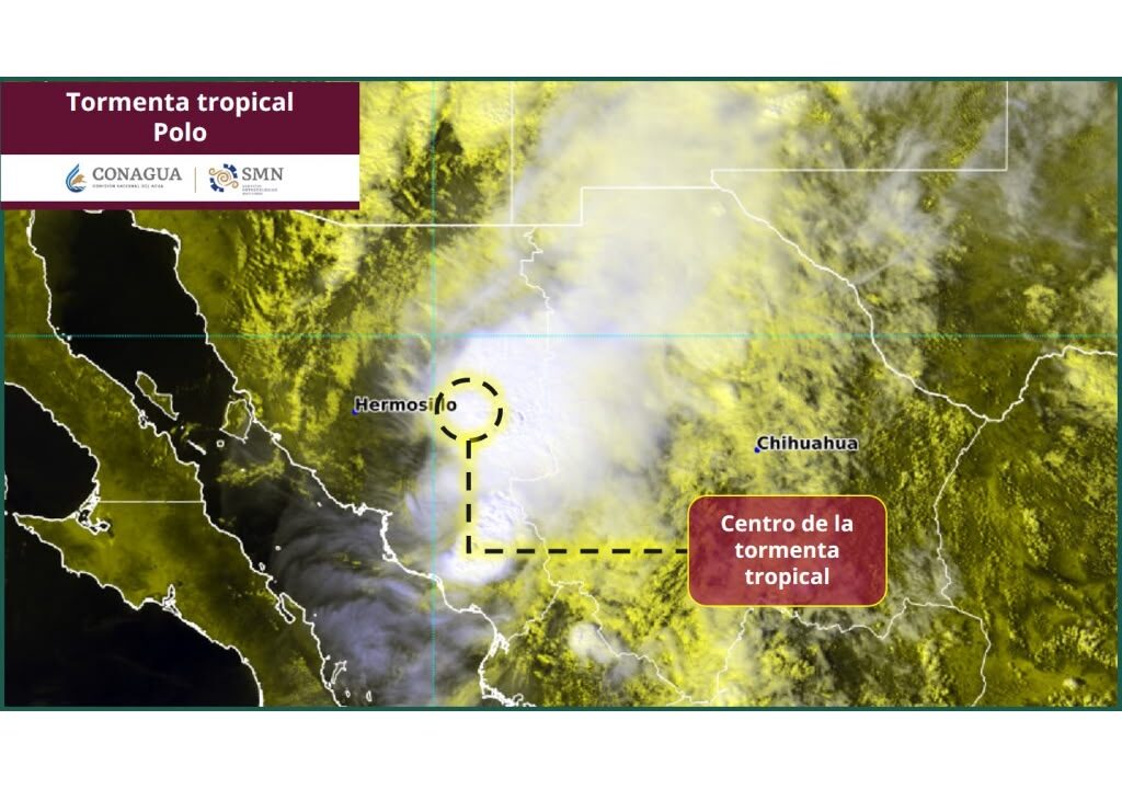 ‘Polo’ se transforma a Tormenta tropical sobre la región norte del país