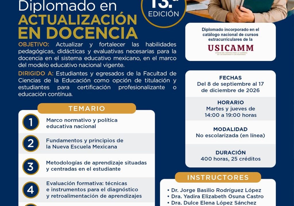 Convoca la Facultad de Ciencias de la Educación de la UAS al 13°