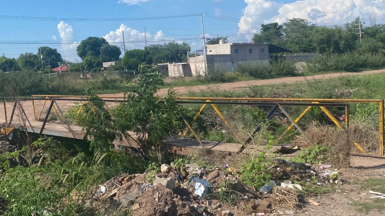 Vecinos exigen reparación de puente sobre el Dren Chihuahuita; temen accidentes
