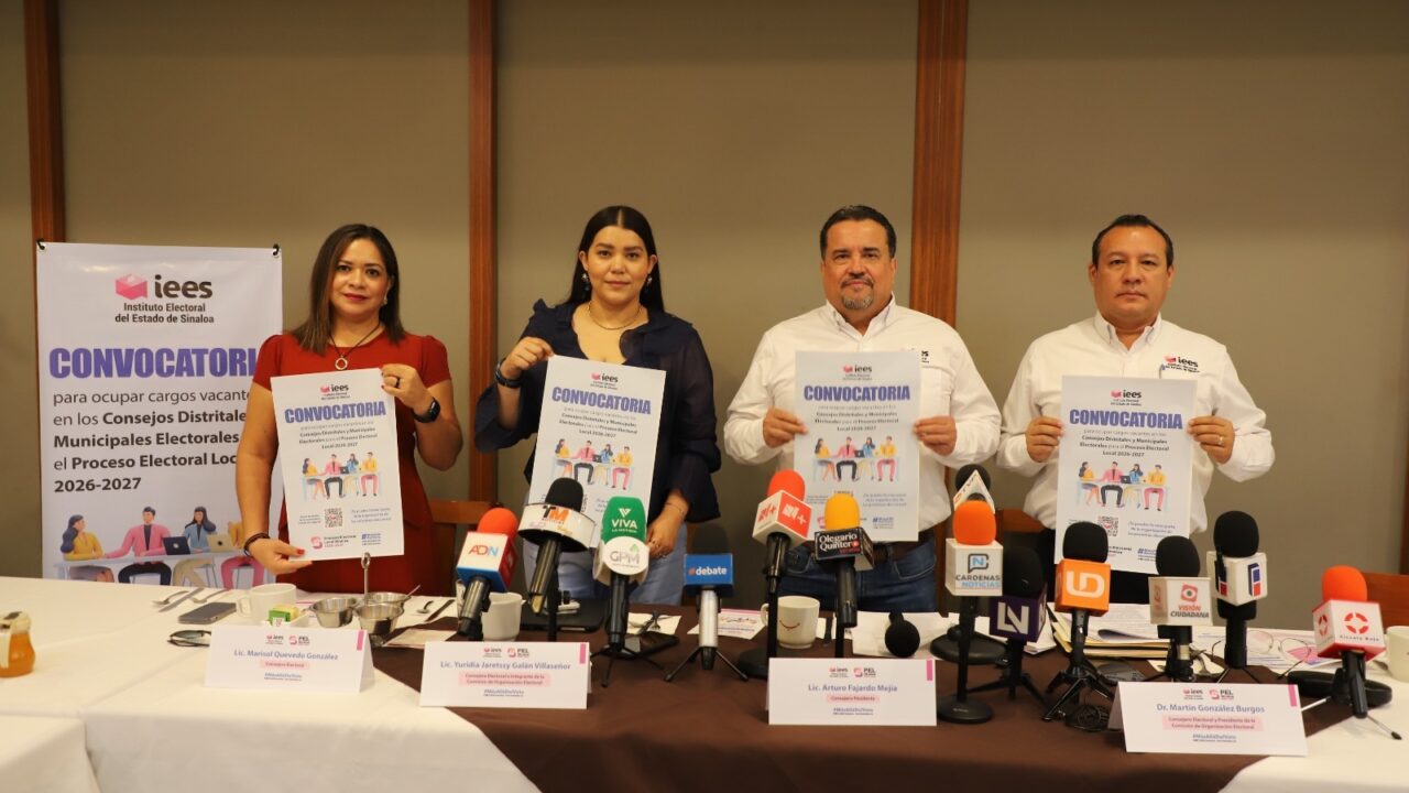 Presenta el IEES convocatoria para integrar Consejos Distritales y Municipales Electorales para el proceso electoral local 2026-2027