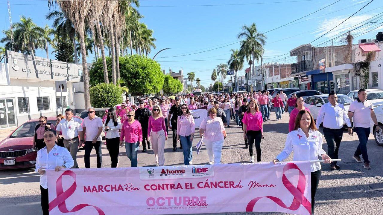 DIF Ahome realiza Marcha Rosa 2026 y llama a priorizar la detección oportuna del cáncer de mama